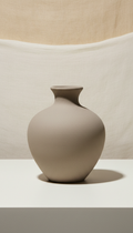 Stone taupe ceramic vase